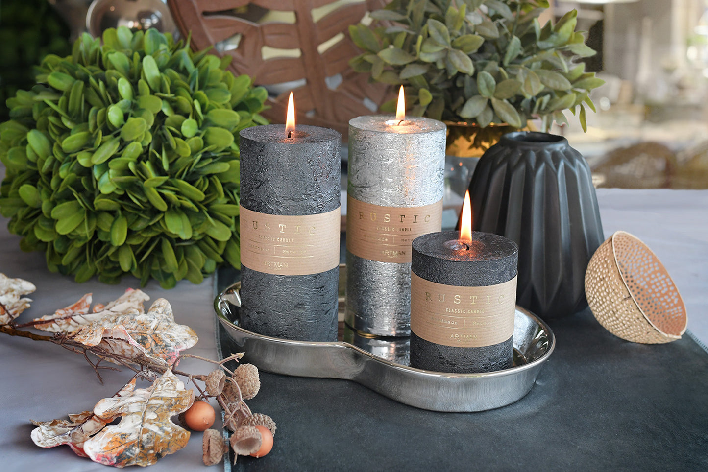 Velas Rustic Metalic